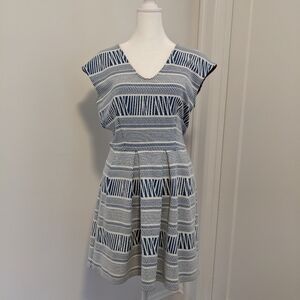 Three Dots Womens Cap Sleeve Mini Fit & Flair Dress Medium Made in USA, Retro